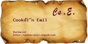 Csokán Emil névjegykártya