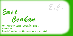 emil csokan business card