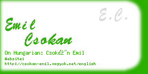 emil csokan business card